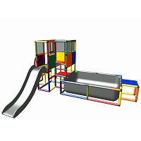 Move and stic climbing frame with slide and pool Massimo multi colored