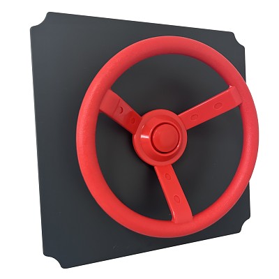 Move and stic Plateau 40x40cm gris titane avec volant rouge