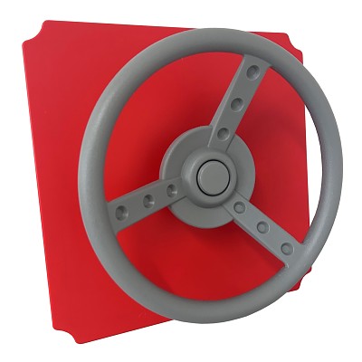 Move and stic plate 40x40cm red with grey steering wheel