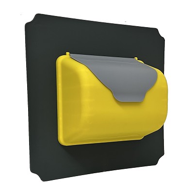 Moveandstic plate 40x40 cm gray incl. yellow mailbox with gray cover 
