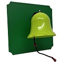 Moveandstic plate 40x40 cm green with mounted bell apple green