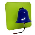 Moveandstic plate 40x40 cm apple green with mounted bell blue 