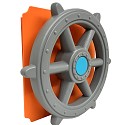 Moveandstic plate 40x40cm orange with steering wheel deluxe grey 