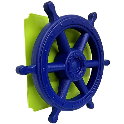 move and stic plate 40x40cm apple green with ship steering wheel blue 