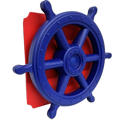 Plaque Moveandstic 40x40cm rouge avec volant de bateau bleu