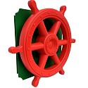 Plaque Moveandstic 40x40cm vert avec volant de bateau rouge
