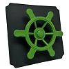 Plateau Moveandstic 40x40cm gris titane avec volant pirate vert pomme