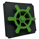 move and stic plate 40x40cm blue with pirate steering wheel apple green