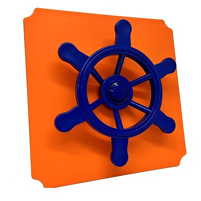 Moveandstic plaque 40x40cm orange avec volant pirate bleu