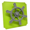 move and stic plate 40x40cm apple green with gray pirate steering wheel 