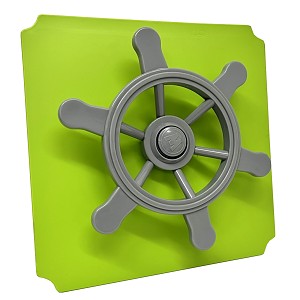 Plateau Moveandstic 40x40cm vert pomme avec volant pirate gris