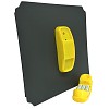 move and stic plate 40x40cm titanium gray with telephone yellow