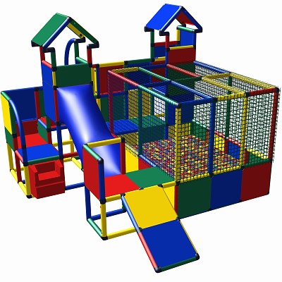 Moveandstic Mia - Espace de jeu avec piscine à balles, 2 tours et toboggan pour jeunes enfants