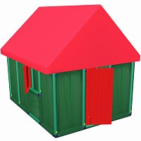 Move and Stic Maison de jeu Avec fenêtres, portes et parois en tissu Rouge/Vert