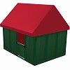 Move and Stic play house with windows, doors, and fabric walls red/green 0