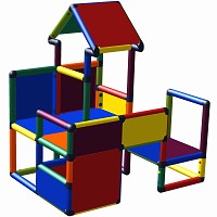 Move and stic play house and climbing landscape Floh multi colored