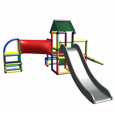 Moveandstic multi play structure with slide climbing tower and crawling tube