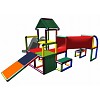Moveandstic multi play structure with slide climbing tower and crawling tube 0
