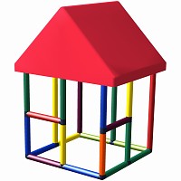 Move and Stic play house MINA with roof top multi colored
