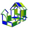 Playhouse for toddlers with entrance and baby slide back view