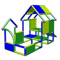 Moveandstic Playhouse for toddlers with entrance and baby slide back view Playhouse for toddlers with entrance and baby slide back view