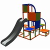 Moveandstic - climbing tower Helge orange-blue-apple green