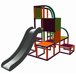 Moveandstic - climbing tower Helge orange-magenta-apple greenfelgrün Moveandstic - climbing tower Helge orange-magenta-apple greenfelgrün