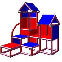 Moveandstic David Blackberry blue red - climbing tower for children