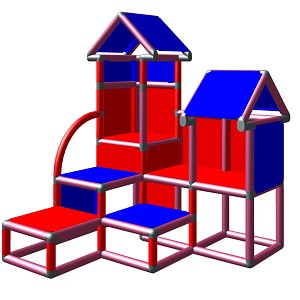 Moveandstic David mûre bleu rouge - Tour à grimper pour les petits enfants