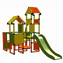 Moveandstic Moritz - play castle with slide - orange-yellow-apple green