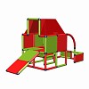 Moveandstic Fabian - play house with roof and toddlers slide red-apple green