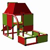 Moveandstic Fabian - play house with roof and toddlers slide red-apple green 1