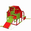 Moveandstic Fabian - play house with roof and toddlers slide red-apple green 0