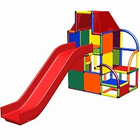 Move and stic - HENRIKE Maison à grimper avec toboggan multicolore