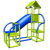 Moveandstic Felix - Climbing Tower with Crawling Tube and Exit in green/red