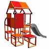 Moveandstic Lina - Tour de jeux avec toboggan orange-rouge 0