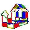 Moveandstic toddlers play house with slide multicolor