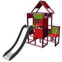 Moveandstic Lisa - big tower with slide magenta/ red