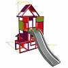 Lisa - GroÃer Turm mit Rutsche in magenta/rot MaÃe