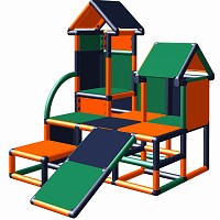 Moveandstic Luise - Kletterturm in der Farbkombination orange-titangrau-grün