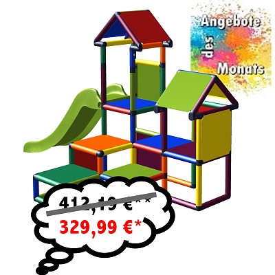 Play tower Gesa - Climbing tower for toddlers with slide, multi-colored 