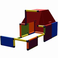 Move and Stic - Maison de jeu avec préau LYNN Multicolor