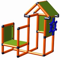 Moveandstic play house and motoric trainer Margot orange/ green