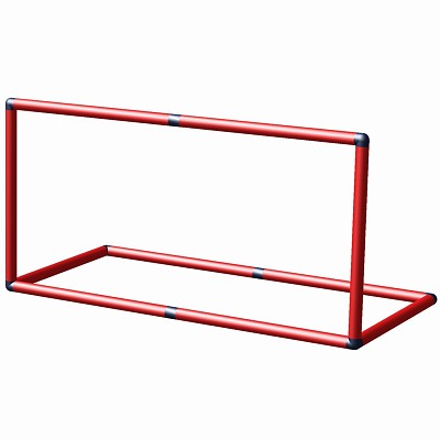 Move and stic Set of 2 Football Goal Hockey Goal Rick without Net RED