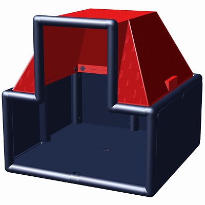 Minka and Fred - Beethoven dog kennel with fixed roof 